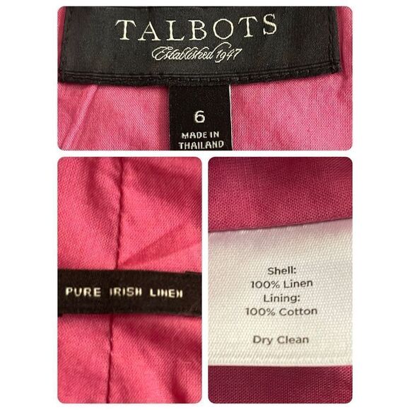 Talbots Pure Irish Linen A-Line Midi Skirt Bubblegum Pink 6 - Picture 7 of 10